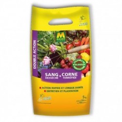 Sang et corne desséché et...