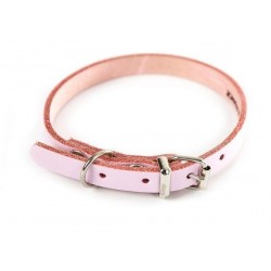 Collier en cuir rose...