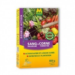 Sang et corne desséché et...