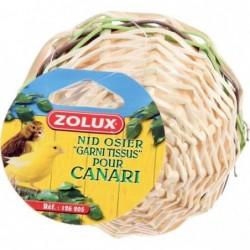 Nid en osier "garni tissus"...